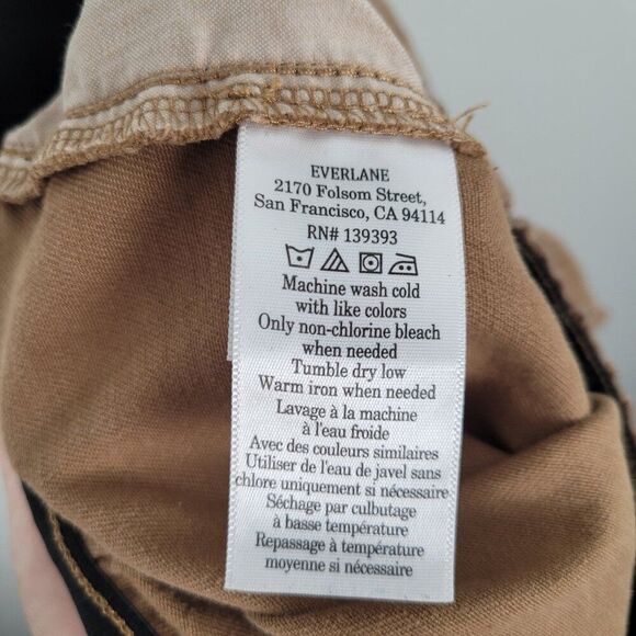 Everlane The Easy Short Organic Cotton Stretch Twill Elastic Waist Brown Size M - Picture 9 of 11